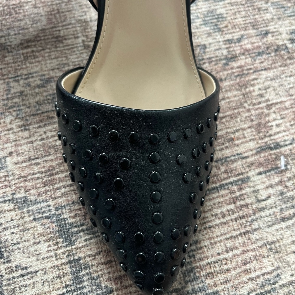 French Connection Black Studded Heels - Picture 2 of 6